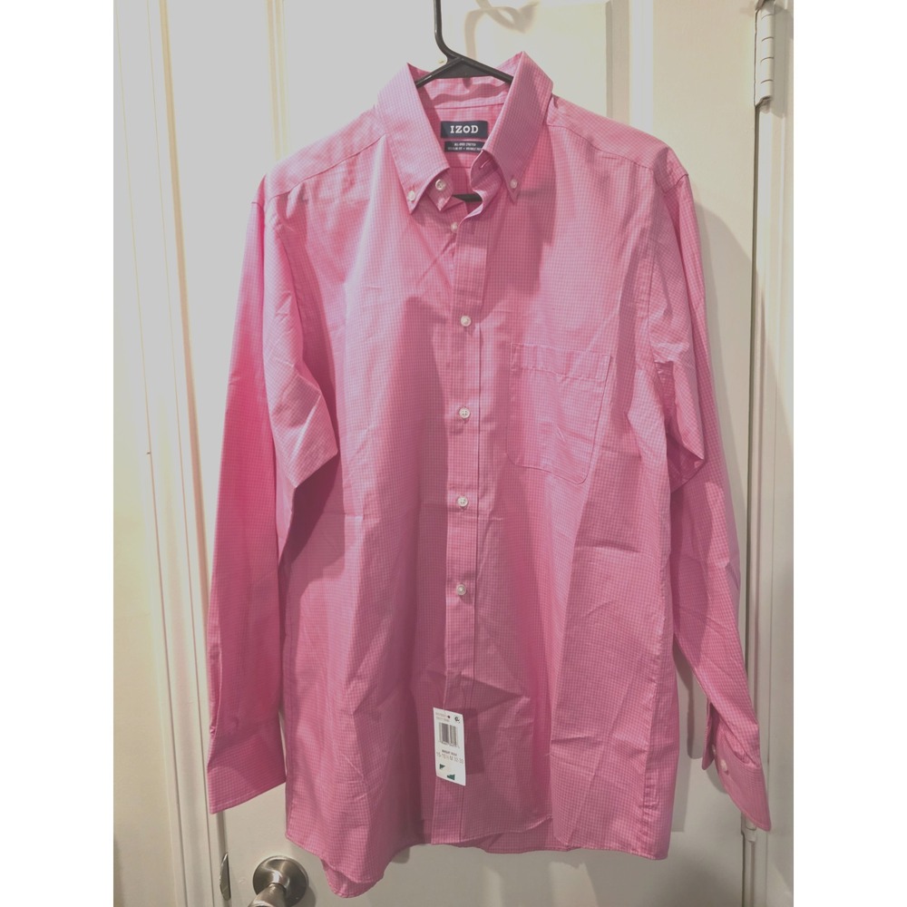 IZOD Men's Pink Dress Shirt SZ M   15 - 151/2‎ NWT